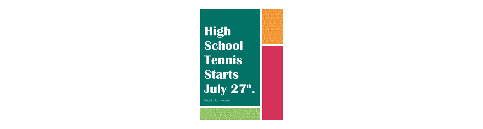 High School tennis starts soon!