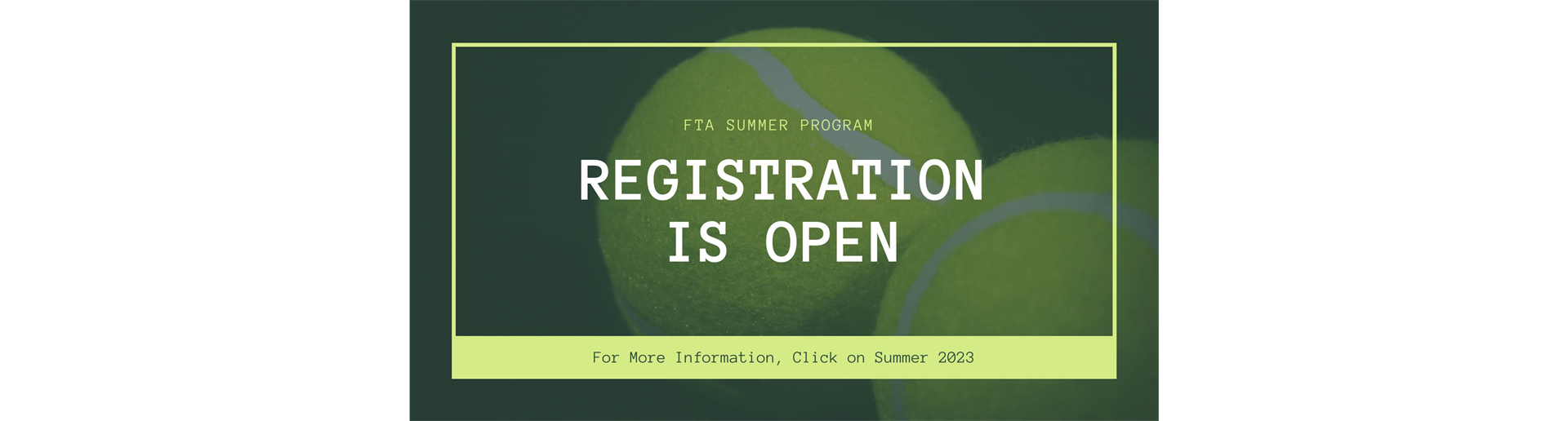 Summer Registration is Now OPEN